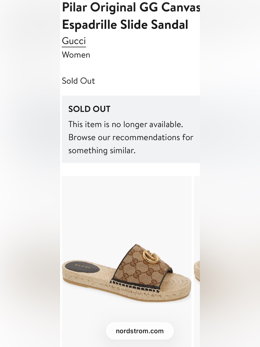 Gucci Pilar Original GG Canvas Espadrille Slide Sandal Sz 38 1/2 Eur - 7 1/2 U.S - Picture 14 of 14